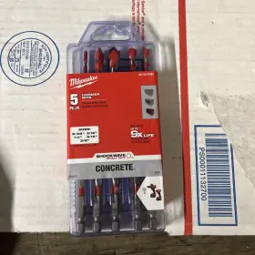 Mwe-48-20-9051 Milwaukee 48-20-9051 Shockwave 5-piece Hex Shank Carbide Hammer Concrete Set