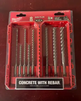48-20-9058 Milwaukee Tool 10 Pc. Shockwave Impact Duty Carbide Hammer Drill Bit