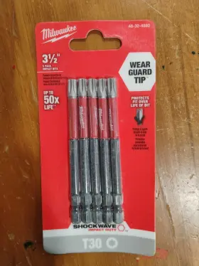 48-32-4580 Milwaukee Tool 3-1/2 Inch Torx T30 Shockwave Impact Duty Power Bit 5