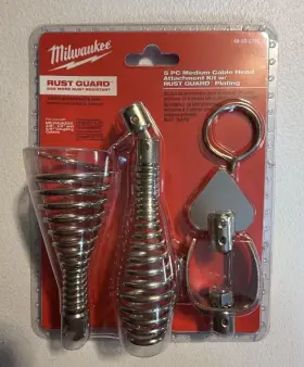 48-53-2790 Milwaukee Tool 5pc Medium Cable Head Attachment Kit With Rust Guard 48-53-2790 Milwaukee Tool 5pc Medium Cable Head Attachment Kit With Rust Guard