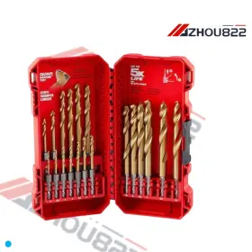 48-89-4860 Milwaukee Tool 19 Pc. Shockwave Impact Duty Red Helix Titanium