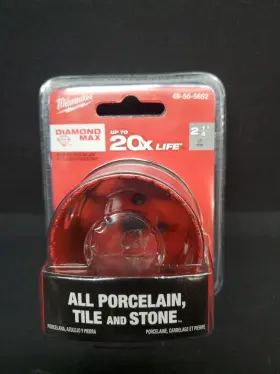 58-08-1809 Milwaukee Tool 49-56-5652 Diamond Max Hole Saw 2-1/4 Inch New Tile Stone