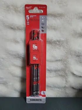 48-20-9162 Milwaukee Tools Milwaukke 1/4 Inch Shockwave Carbide Hammer Drill Bits 5-pack