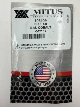 103409 Mitus Cobalt Drill Bit 1/8 Inch Steel Metal Twist Bits - 12pcs