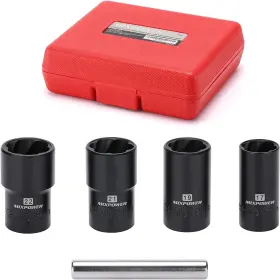 Mt045 Mixpower 5 Pieces 1/2 Inch Drive Nut And Bolt Extractor Set Lug Remover Extract