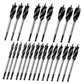 20004554001 Mlynzxjsy Pcs Auger Drill Bit Set For Wood High-carbon Steel 4 Flute Cut Black 24