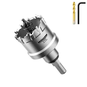 Chs140 Mollom 1-9/16ftft 40mm Heavy Duty Carbide Hole Saw With 2 Pilot Drill Bits Cut