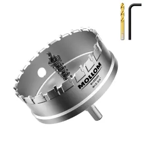Chs195 Mollom 3-3/4ftft 95mm Heavy Duty Carbide Hole Saw With 2 Pilot Drill Bits Cutt