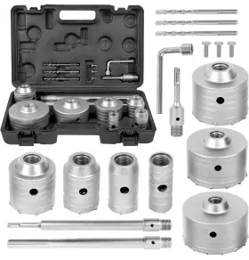 Hs-c17 Monopro 17pcs Concrete Hole Saw Kit With Sds Plus And Max Shank Size 30 40 50 65 8