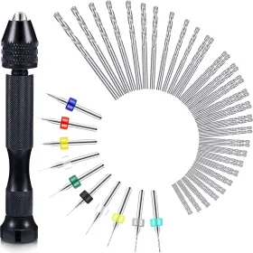 Mudder 445007288274 57 Pieces Hand Drill Bits Set 46 Pcs Pin Vise Micro Twist Drills And 10