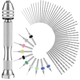 Mudder 850072211985 Hand Drill Set Micro Bits 57 Pcs Pin Vise For Resin Beads Clay Jewelry