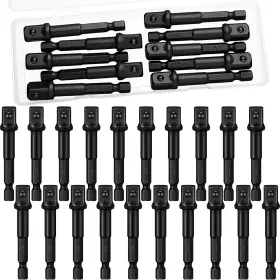 Mudder-ncs93 Mudder 20 Pieces 3/8 Inch Impact Adapter Square Socket Bit Hex So