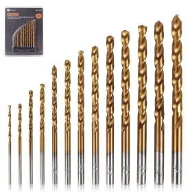 Mulwark 810130870028 M35 13 Piece Cobalt Drill Bit Set - Titanium Nitride Coated Metal Job