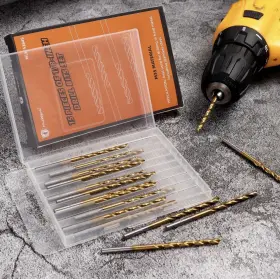 Mil-53845 Mumark 15pc M35 Titanium Coated Drill Bit Set For Plastic Wood Metal Alloy