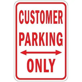Picture101 Mvgges Szsx101 Aluminum Sign - Customer Parking Only W Double 12 Inch X8 As