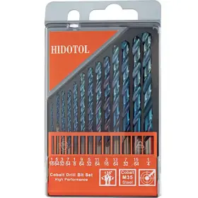 Mywish 313040651621 Blue Coating Cobalt Drill Bit Set M35 Hss Twist Bits 1/16 Inch -1/4 13-piece
