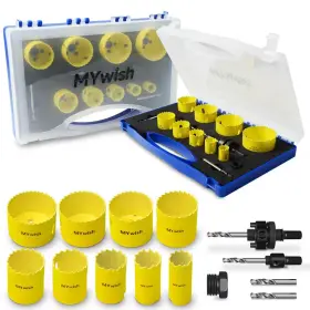 Mywish 445017346322 M42 Bi-metal Hole Saw Kit 14-piece