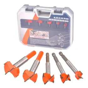 N C 313113577582 5 Pcs Forstner Drill Bit Set Hex Shank Carbide Tipped Wood Drilling Tool Pu
