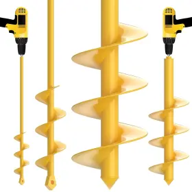 Nafogar 197644658596 Garden Auger Drill Bit For Planting - 1.6x16.5inch And 3.5x16inch Pack- Post Ho