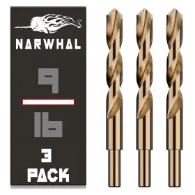 Narwhal 313033527551 9/16 Inch Cobalt Drill Bits 3 Pack - Industrial Grade M35 1/2