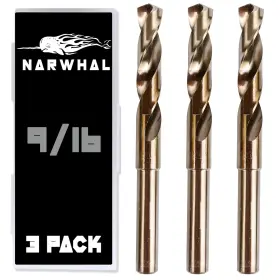 Narwhal 313106949945 9/16 Cobalt Drill Bits - 3 Pack 6 Inch Length M35