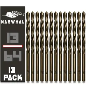 Narwhal 810147653195 13/64 Inch Cobalt Drill Bits 13 Pack - Industrial Grade In