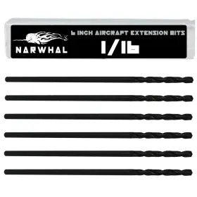 Narwhal 810147653577 1/16 Inch X 6 Aircraft Drill Bit Professional Grade Pack Extra Long