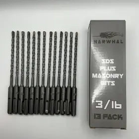 Narwhal 810147653607 Narwal Sds Plus 3/16 Inch Masonry Drill Bits 13 Pack - Industrial Grade 6