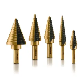 10197a Neiko 733353775461 Step Drill Bit Set 5 Pc For Metal 50 Sae Sizes Total 1/8 Inch 1