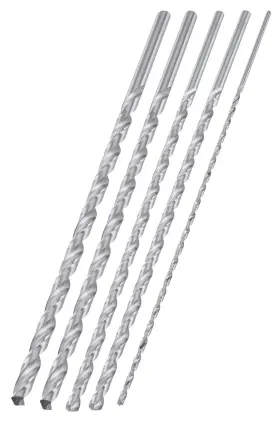 10047a Neiko 753956359530 Extra Long Drill Bit Set 5-piece M2 Hss Steel 12-inch Length 1