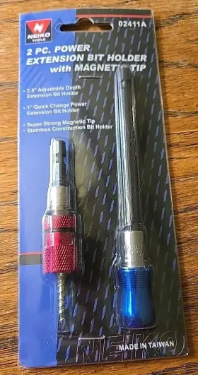 02411a Neiko Tools Usa 2 Pc. Power Extension Bit Holder #02411a