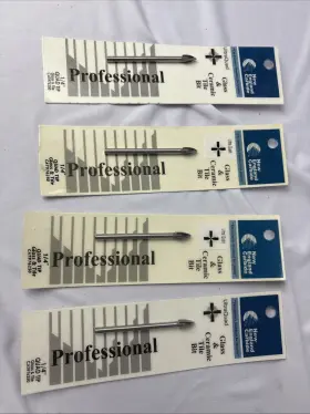 76250 New England 4 Carbide Glass And Ceramic Tile Bits Cat #76250 1/4 Inch Quad Tip