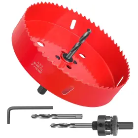 Nisusk 717181923829 6-inch Bi-metal Hole Saw With Arbor 152mm Hss Speed Slot Cutter For Woodworking