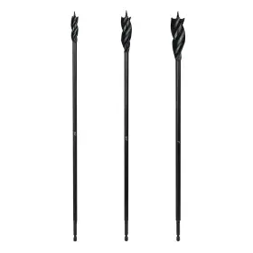 3-flute Nobrand 355513805568 3-piece 16 Inch Auger Bit For Wood 1/4 Quick Change Shank 1/2 3/4 1