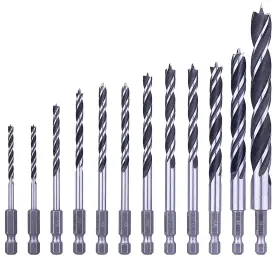 Nw-21014 Nordwolf 12-piece Brad Point Wood Drill Bit 1/8 Inch To 1/2 12 Pcs