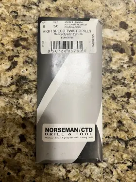 05780 Norseman/ctd 3/8 In Drill Bits Jobber Length Black And Gold High Speed 6 Pc