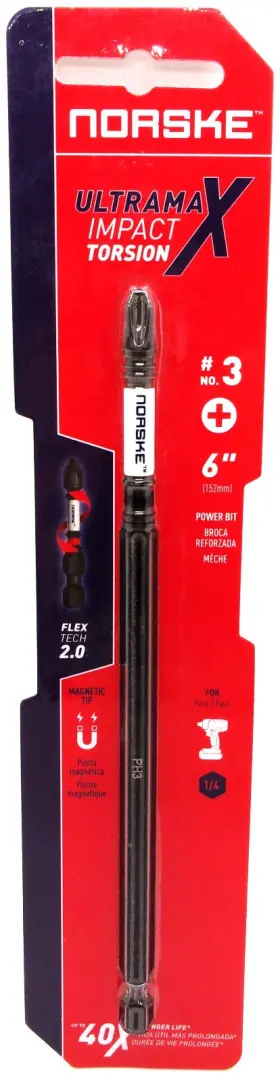 Nibci478 Norske J - 6-inch #3 G2 Ultramax Impact Torsion Phillips Bit #nibci478