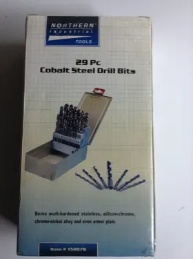 152078 Northern Tool Cobalt Drill Bit Set 29 Pcs High Speed Steel Bits