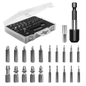 P723314085784 Nuovoware Damaged Screw Extractor Set 22 Pcs Easy Out Stripped Black