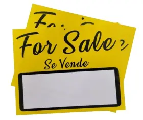 Optimal Home 709401058565 For Sale Signs Set Of 2 Nine And One Half Inches By Twelve Yellow