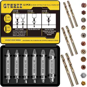 Ote-dse-12p Otezii Gifts For Men 12 Pcs Damaged Screw Extractor Set 6 Hss 6542