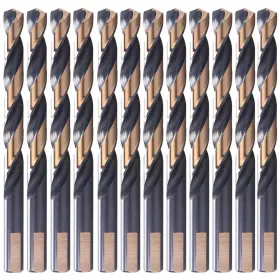 Oxtul 941586100194 12 Pcs 5/16 Inch Black And Gold Coated Twist Drill Bits