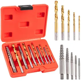 Lsbcq004 Oxurbae Screw Extractor Set 10-pieces Easy Out Left Hand Drill
