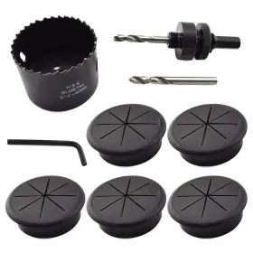 Ozxno 779303533392 23/8 Inch Desk Grommet And Hole Saw Kit 5pack 60mm Flexible Wire