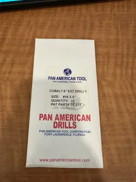 05-215 Pan American Tool #16 Cobalt 6 Inch Aircraft Extension Drill Bit Pack Of 4