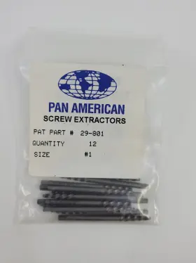 29-801 Pan American Tools #1 Spiral Easy Out Ez Round Screw Extractor Bolt Drill X12 Pcs