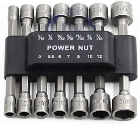 Panovo 445022992958 14pcs Power Nuts Driver Drill Bit Tools Set Metric Socket Wrench Screw 1/4ftft Dri