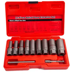 Panovos 710702403008 11pcs Spiral Type Deep Bolt Extractor Setspark Plug Extraction Socket Setstrippe