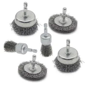 Pawuki 313052597573 Wire Brush For Drill Set 6 Pack Wheel With 1/4 Inch Hex Shank D
