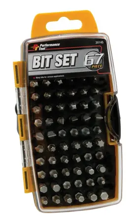 20145 Performance Tool 039564835490 67-piece Bit Set With Clear View Storage Case